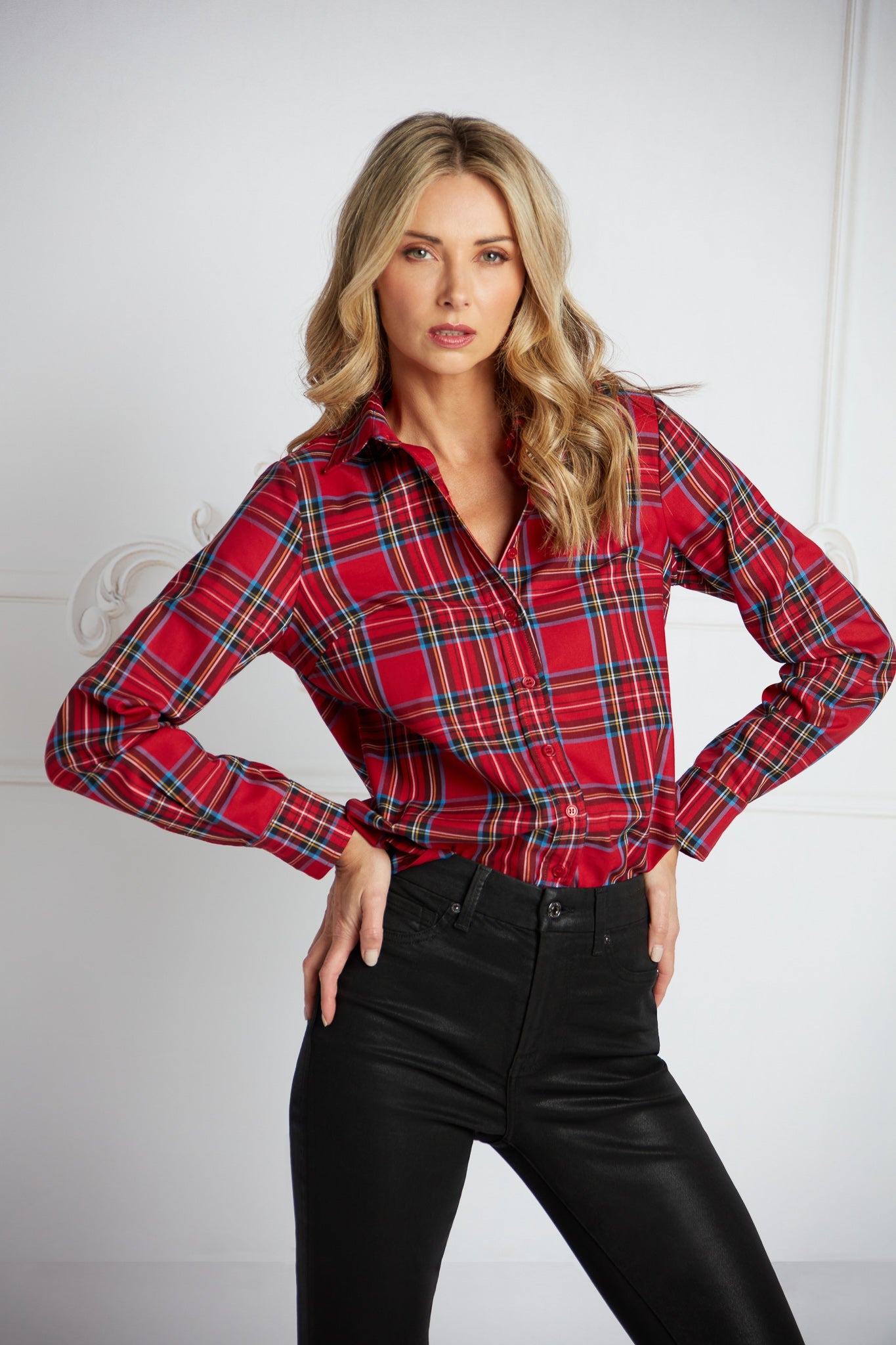 MARGOT BUTTON-DOWN TARTAN