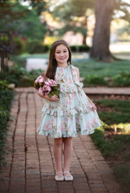 ZOEY DRESS CABBAGE ROSE