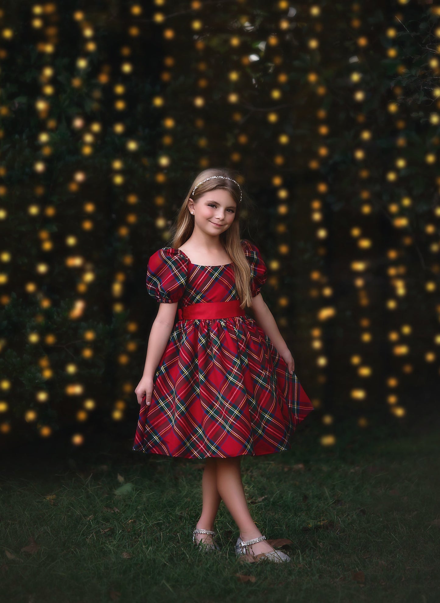 ARIELLE DRESS STEWART TARTAN